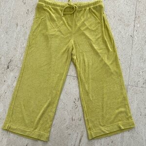 NWT $78 ANDI the crop pants terry cloth M HONEYSUCKLE